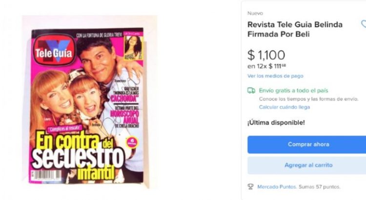 Piden más de mil pesos por revista autografiada por Belinda