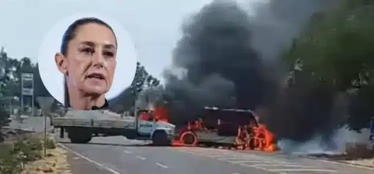 Sheinbaum descarta detenciones tras narcobloqueos en Michoacán, Jalisco y Guanajuato