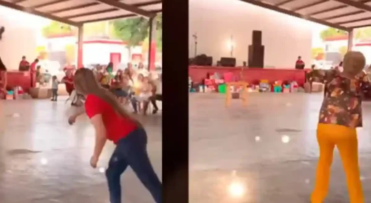 Mamás demostraron su puntería en concurso de “lanzamiento de chancla”