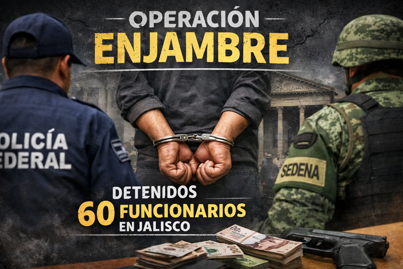 En Jalisco detienen a 60 funcionarios por presunta corrupción y extorsión en la Operación Enjambre